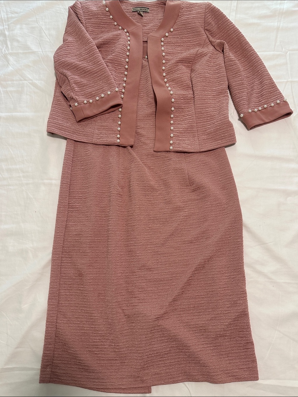 Maya Brooke - Blush Pink Two Piece Knee Length Dress and Blazer